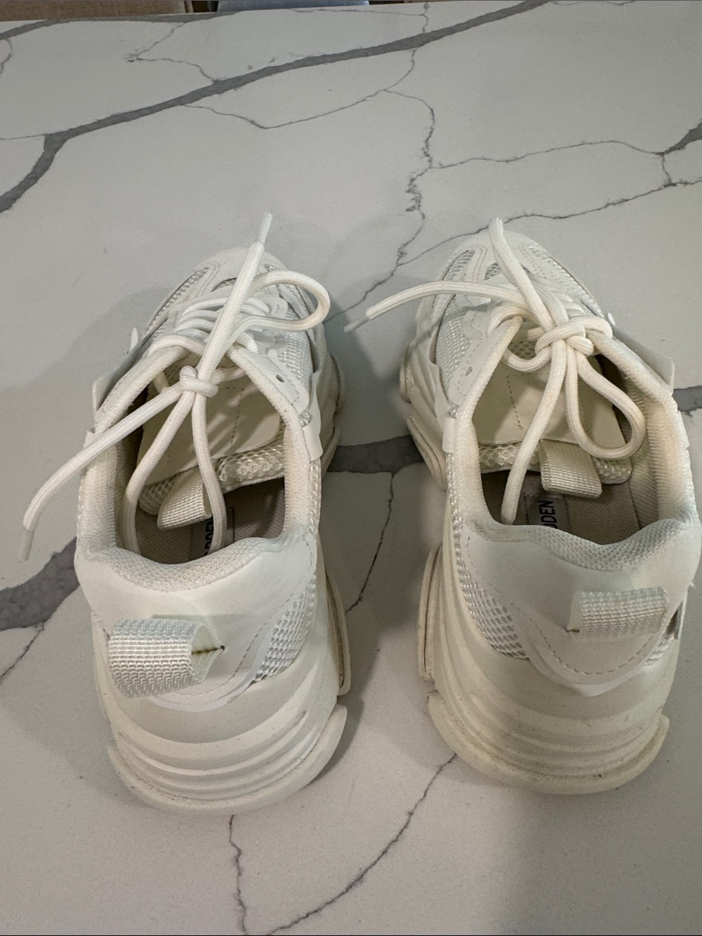 Steve Madden Cream/White Chunky Mesh Sneakers - Picture 6 of 6